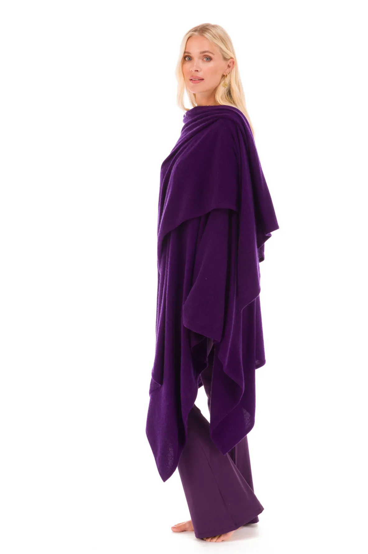 2 PLY AVALON CASHMERE CAPE AUBERGINE