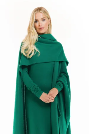 4 PLY AVALON CASHMERE CAPE EMERALD GREEN