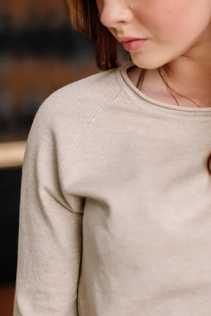 A Better Day Basic Sweater Top | Sand Beige