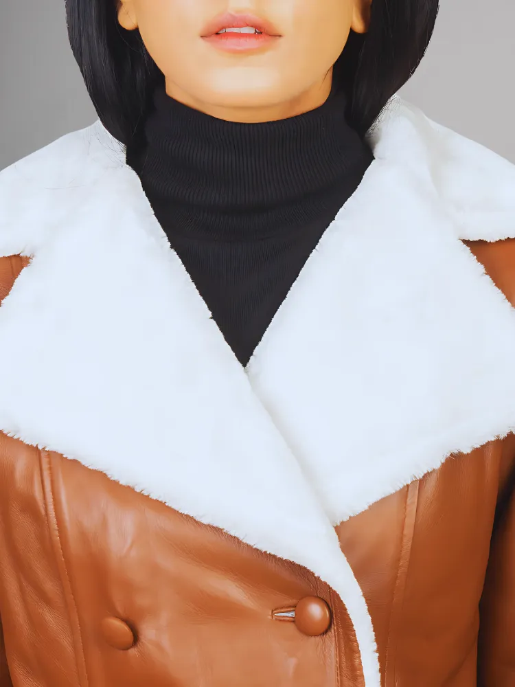 Amie Double Breasted Shearling Coat