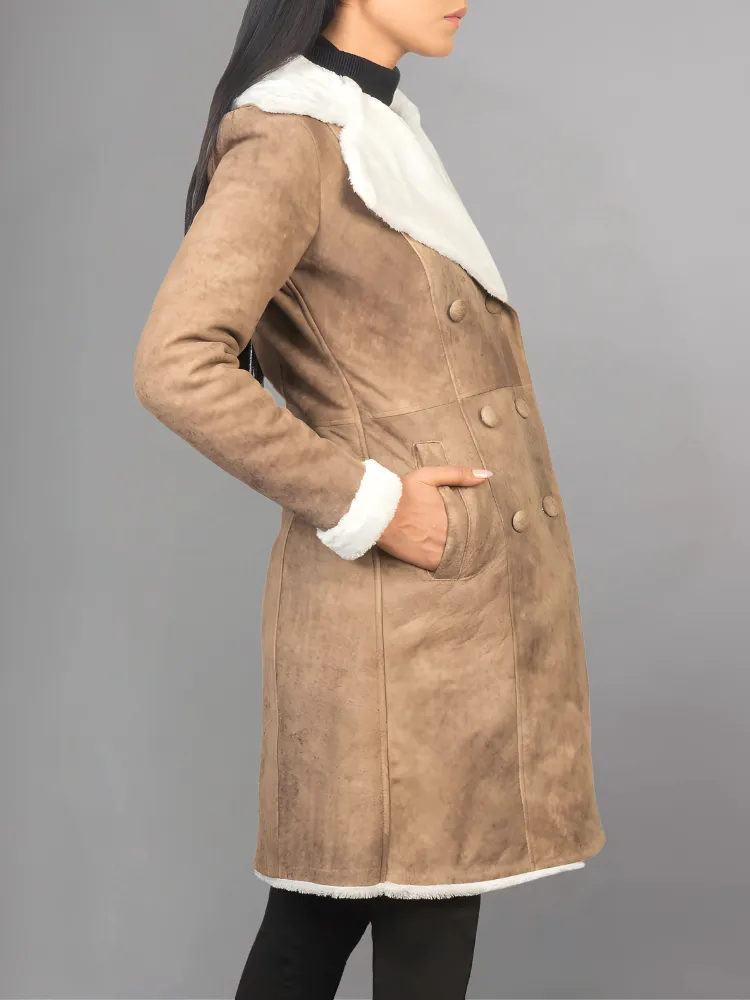 Amie Double Breasted Shearling Coat