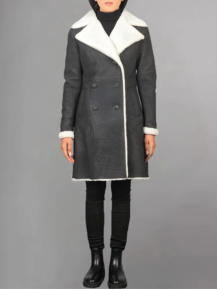 Amie Double Breasted Shearling Coat