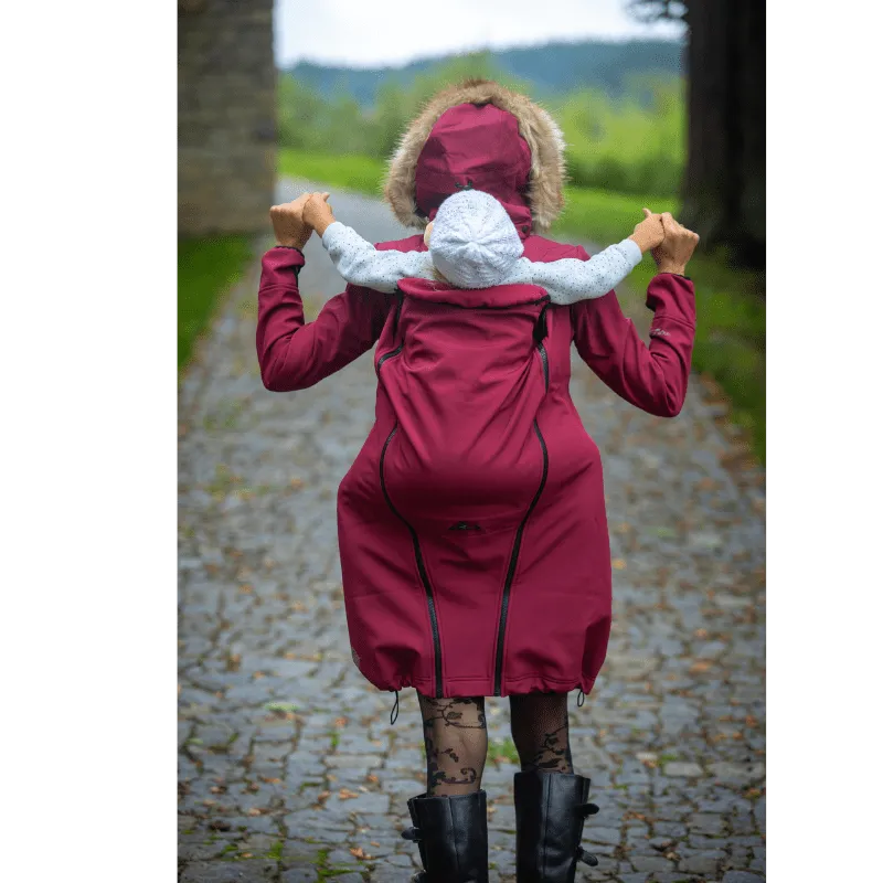 Angel Wings Babywearing Softshell Coat Burgundy