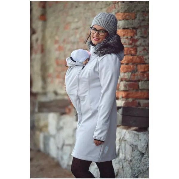 Angel Wings Babywearing Softshell Coat Grey