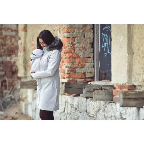 Angel Wings Babywearing Softshell Coat Grey