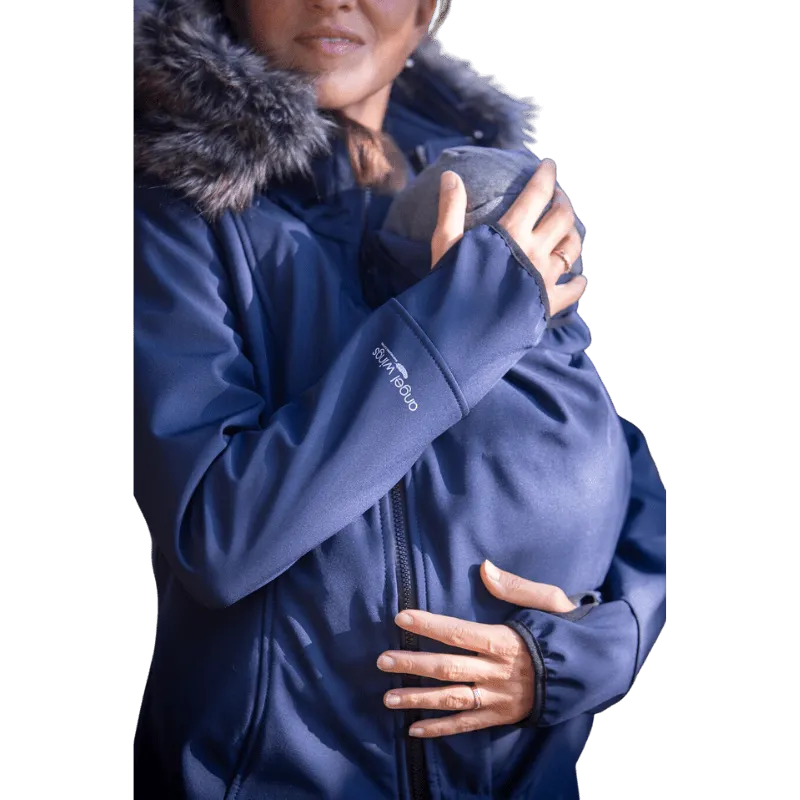 Angel Wings Babywearing Softshell Coat Navy