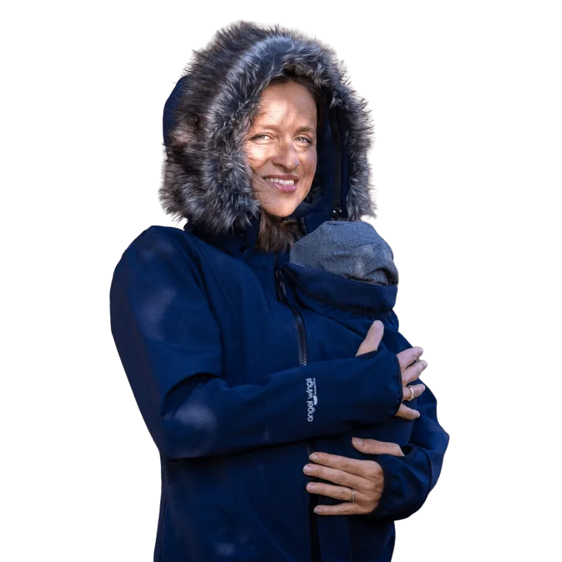 Angel Wings Babywearing Softshell Coat Navy