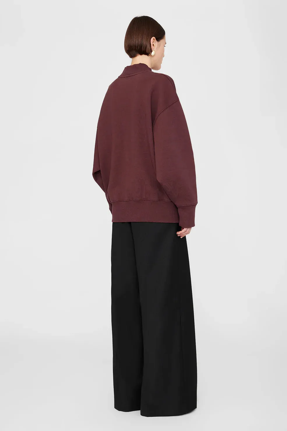 Anine Bing - Bradie Sweatshirt in Deep Burgandy