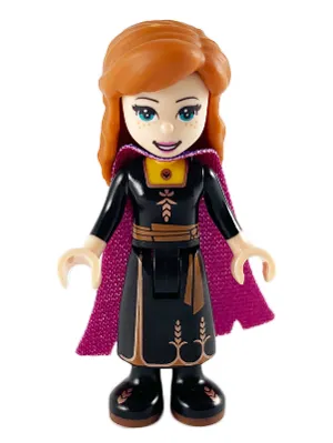 Anna, Black Dress, Magenta and Dark Purple Cape