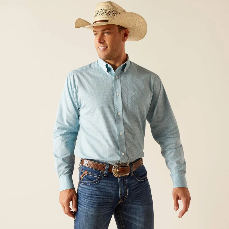 Ariat Wrinkle Free Ian Classic Fit Shirt in Porcelain Blue