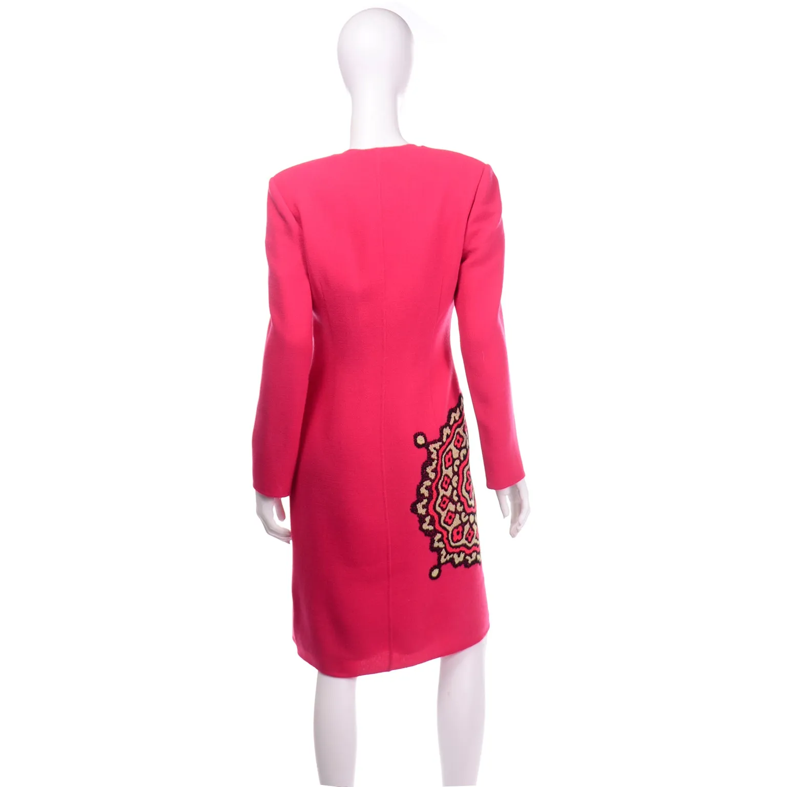 Bill Blass Vintage Pink Dress and Embroidered Coat Suit