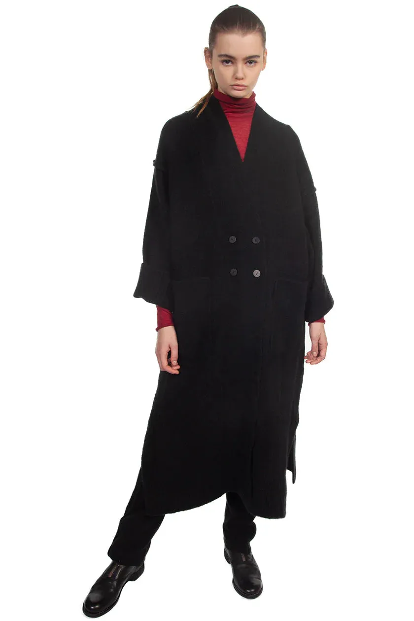 Black Yak Wool Coat