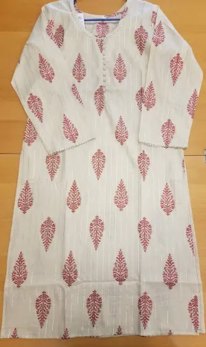 Blouse 6201239 Cambric Block Print Medium Size Kurti