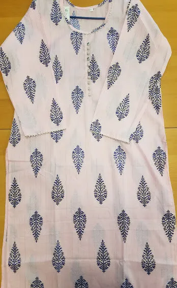 Blouse 6201239 Cambric Block Print Medium Size Kurti