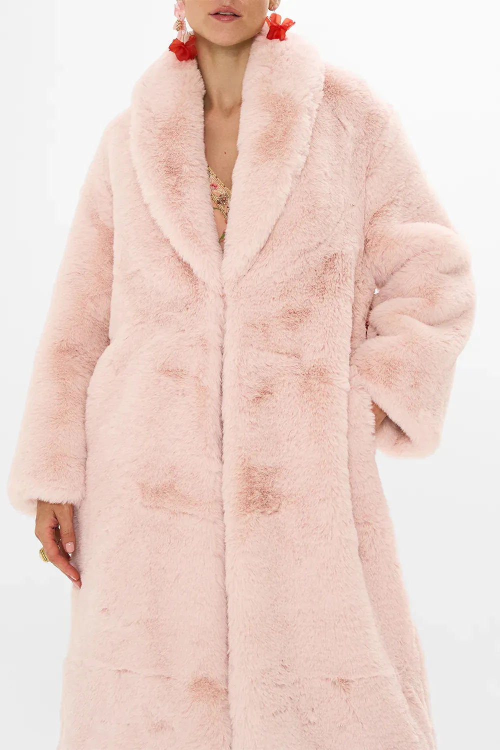 CAMILLA | Blossoms And Brushstrokes Long Teddy Coat