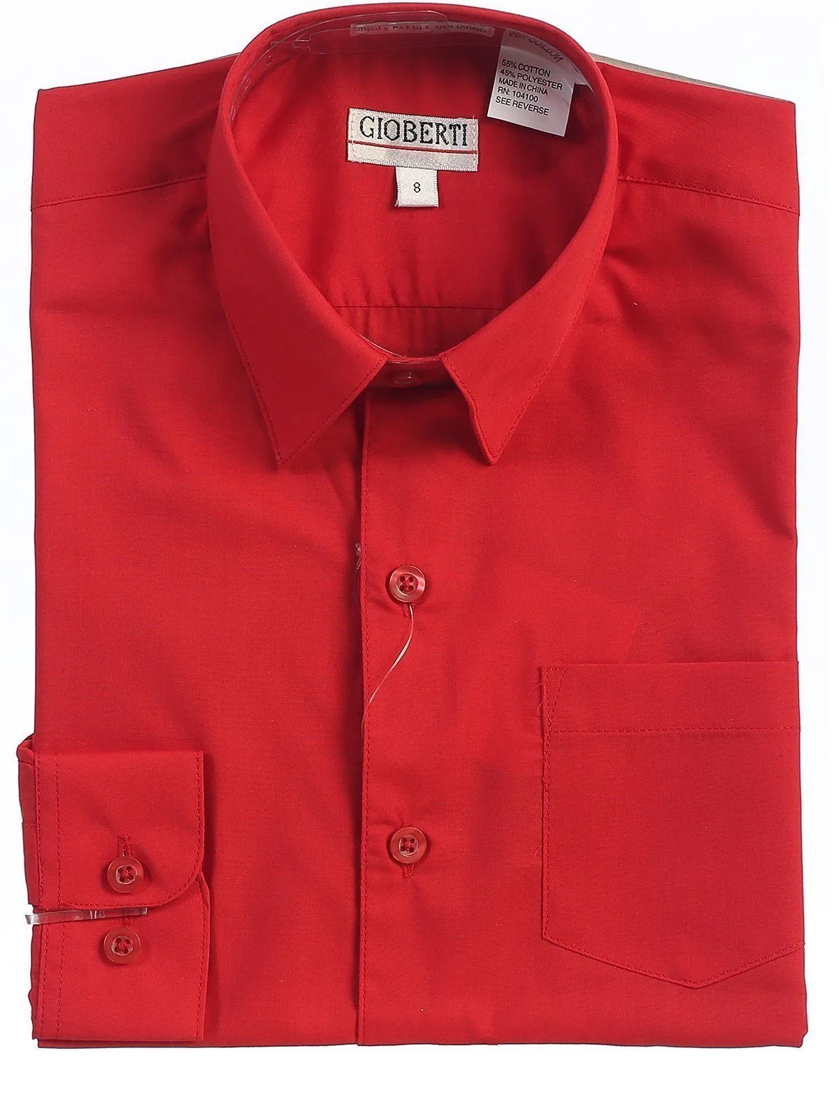 Classic Red Boys Dress Shirt