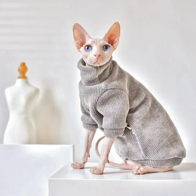 Comfortable Soft Cotton Autumn Elastic Chenille Clothes for Sphinx Hairless Cat