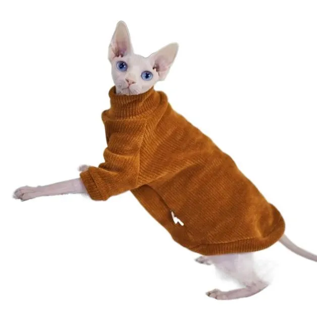 Comfortable Soft Cotton Autumn Elastic Chenille Clothes for Sphinx Hairless Cat