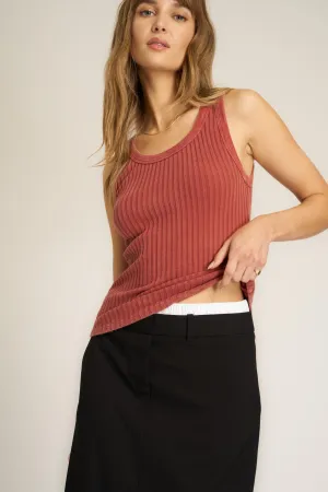 Cooper Sweater Rib Tank - MW Desert Clay