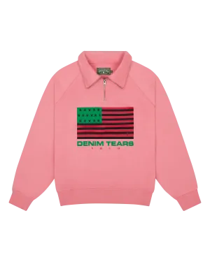 Denim Tears ADG Pan African American Flag Half Zip Pink