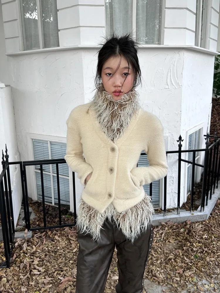 Detachable Fur Collar Knitted Jacket【s0000004159】