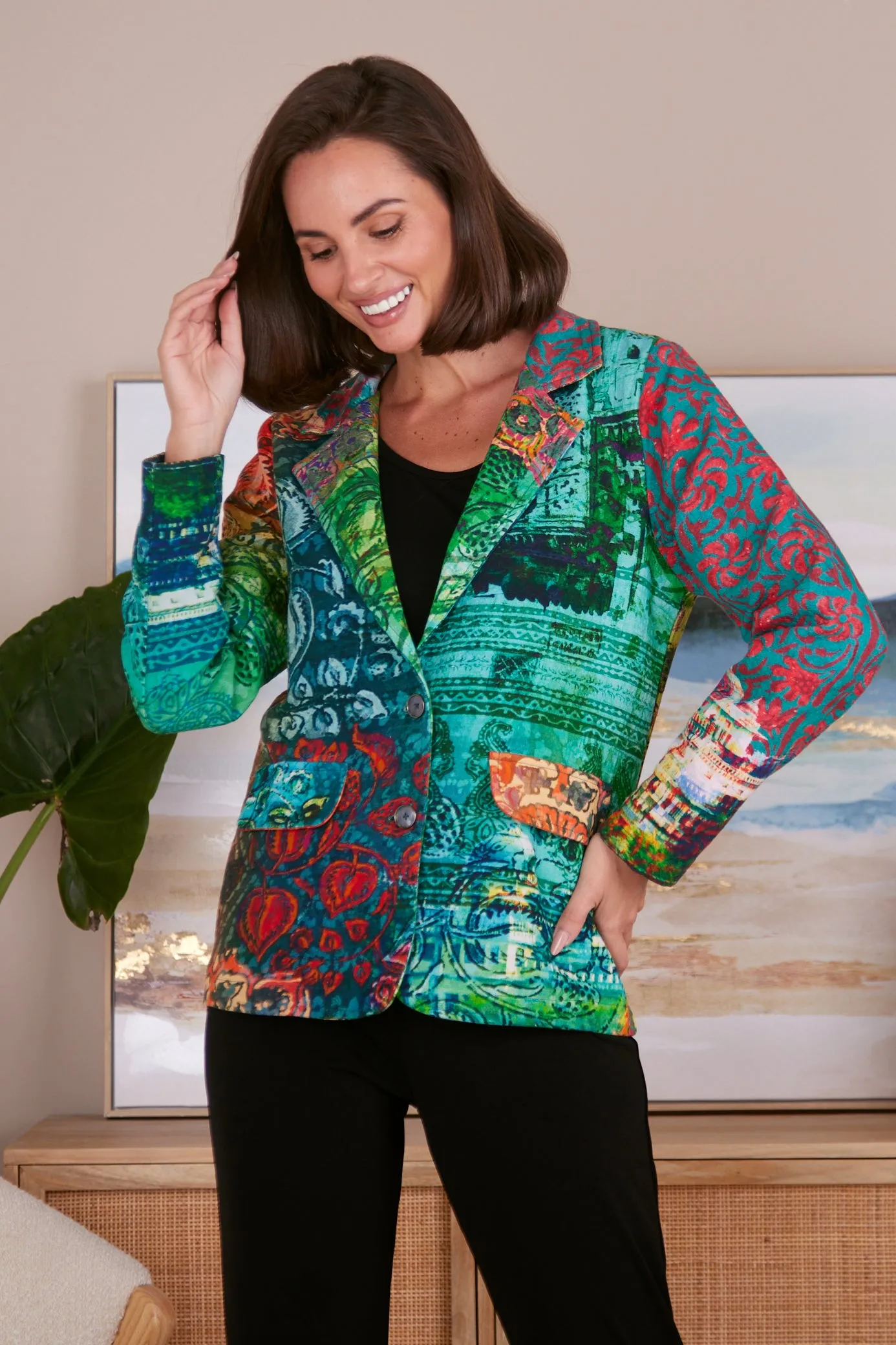 Digital Print Cotton Blazer - Marrakesh Mirage