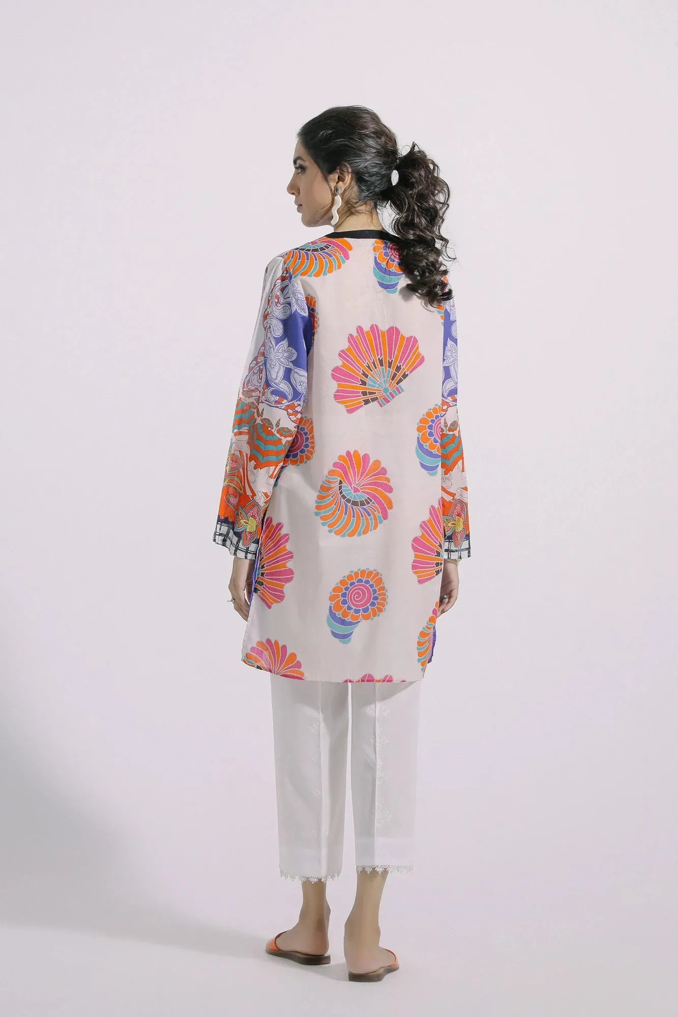 Ethnic Lilac Printed Lawn Shirt