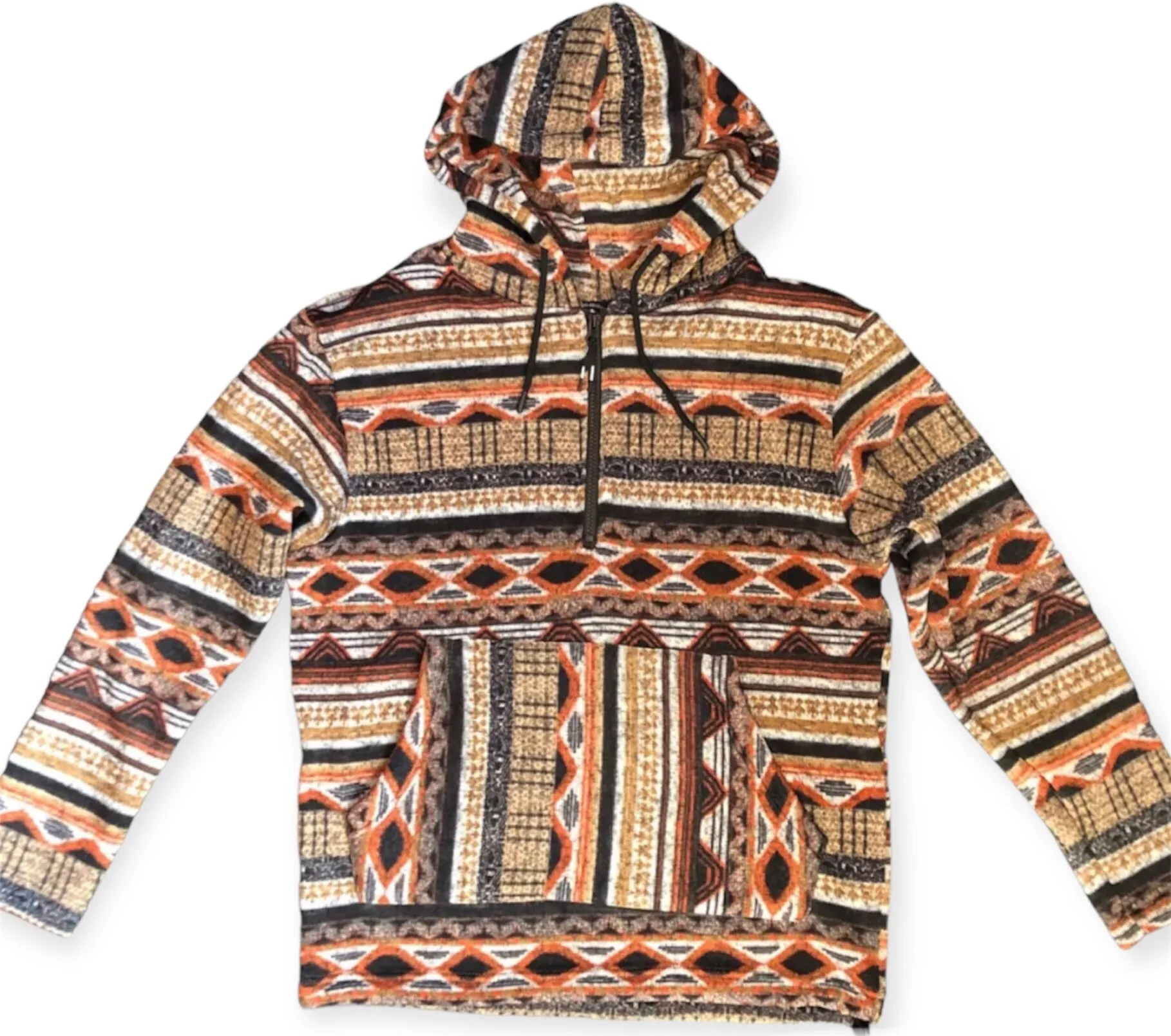 Ethnic Print Pullover Hoodie