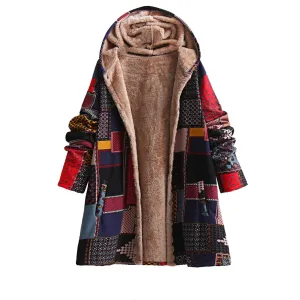 Ethnic Style Hooded Cotton-padded Coat