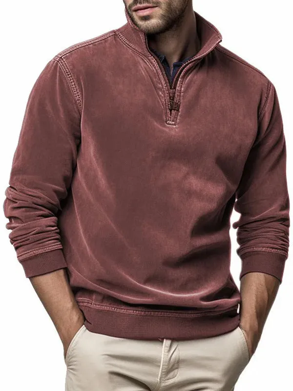 European And American Half Zip Sweaters With Ethnic Style