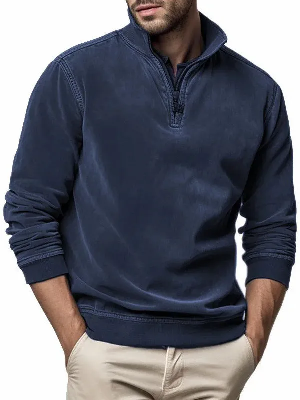 European And American Half Zip Sweaters With Ethnic Style