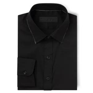 Focul - Black Line Shirt With Collar Edge Detail