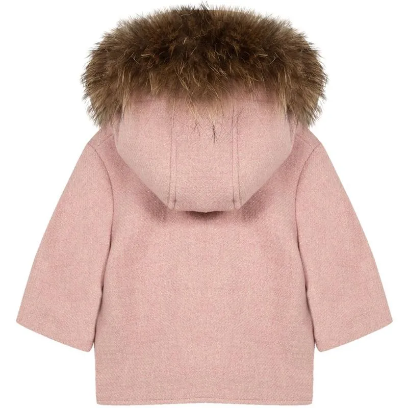 Girl Pink Wool Coat