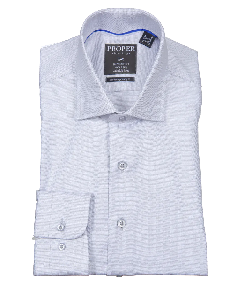 Glacier Grey Contemporary Fit Cotton Shirt