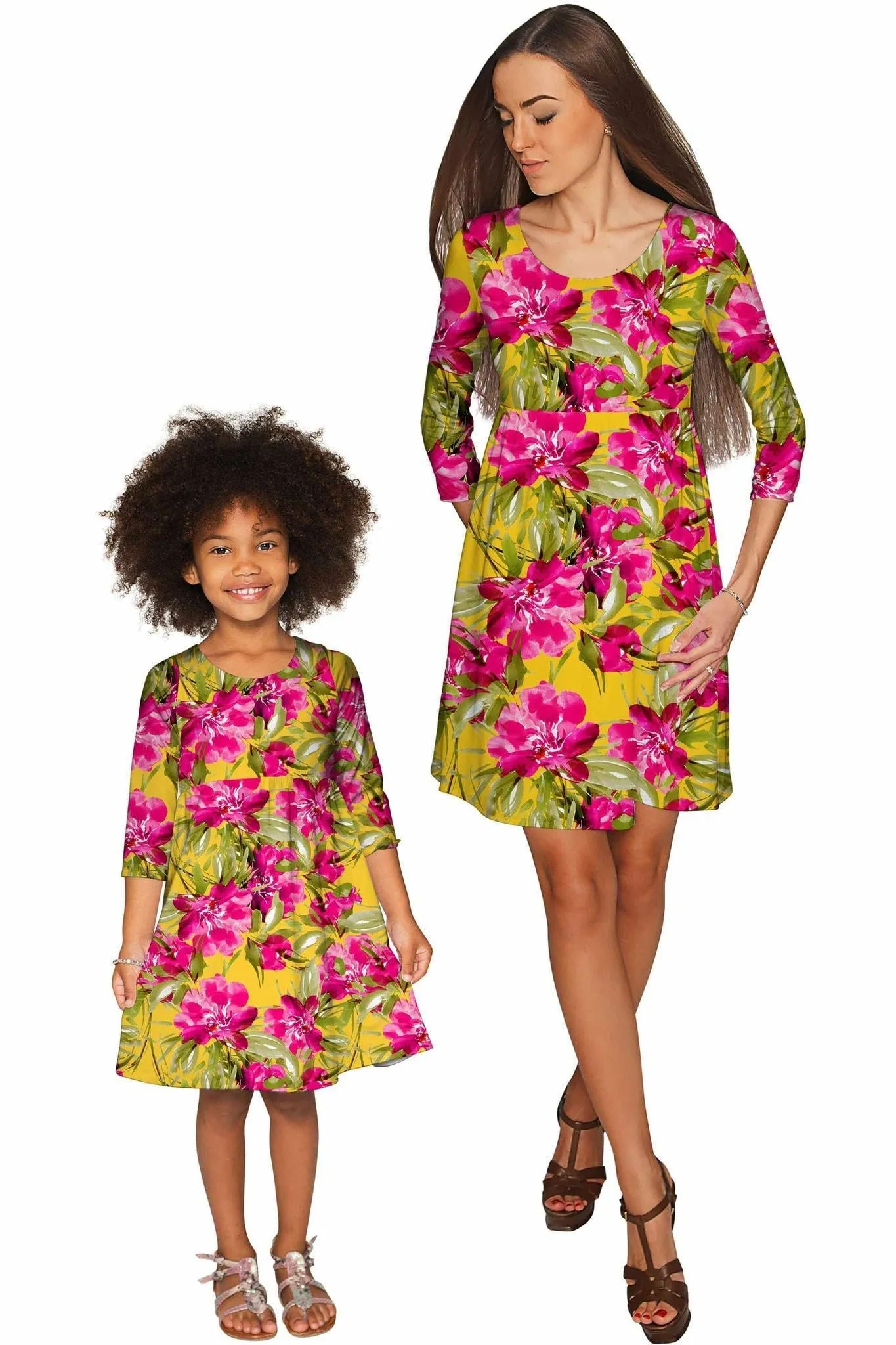 Indian Summer Gloria Empire Waist Floral Dress - Mommy & Me