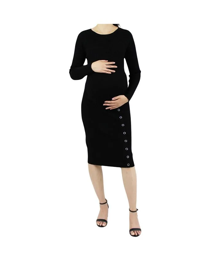 Knitted maternity sweater dress Indigo Poppy, black