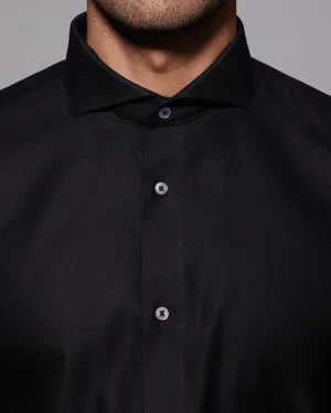 Luthai Wrinkle-Free Dobby Shirt - Black