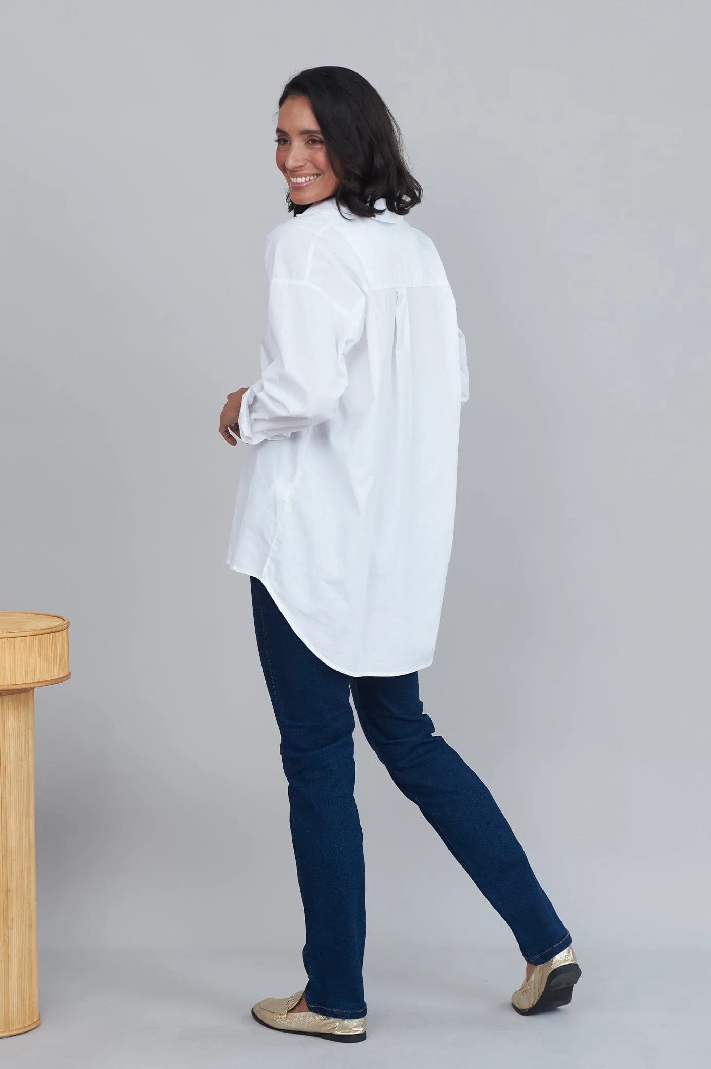 Lynette Collared Long Sleeve Shirt White