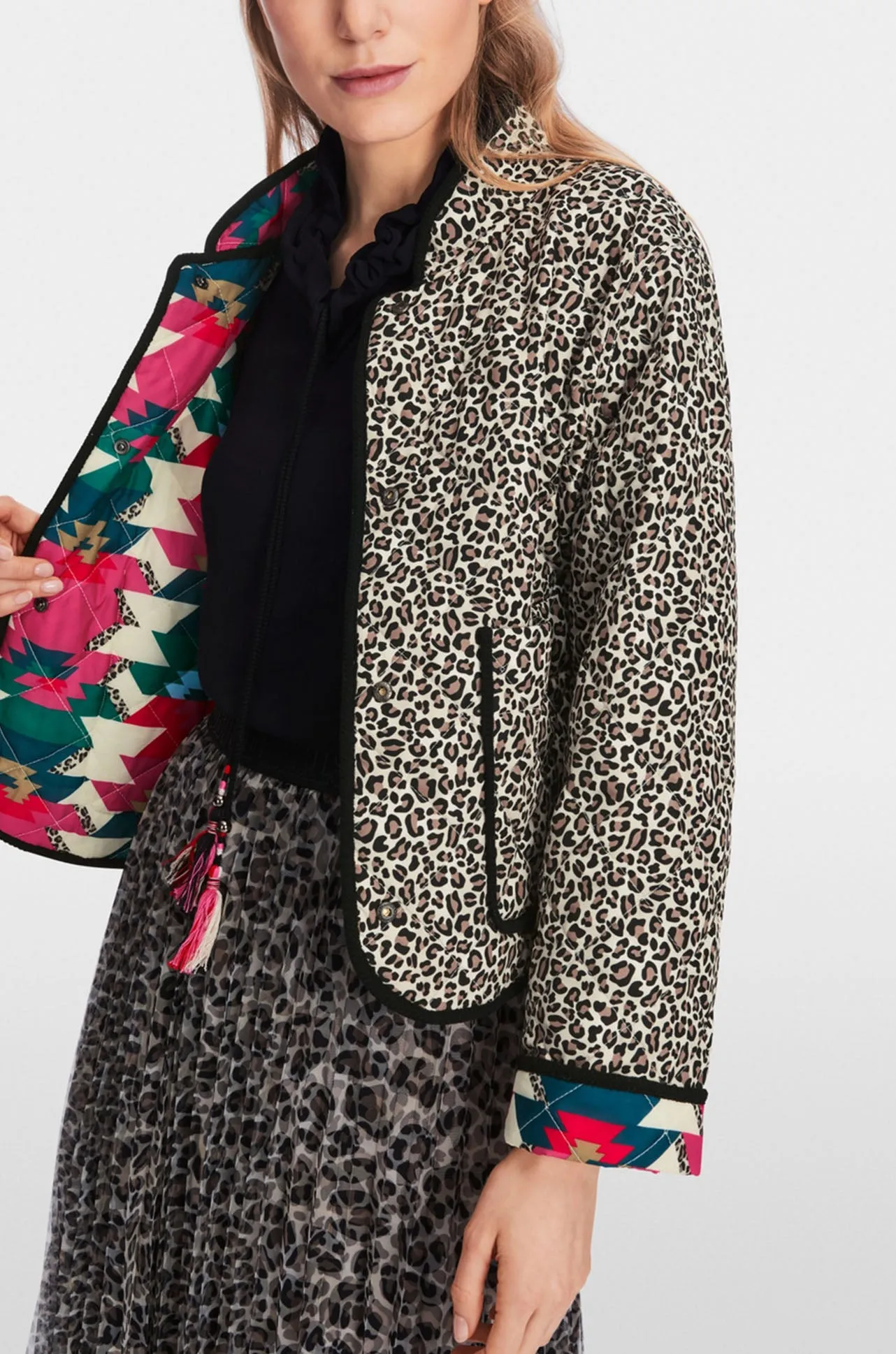 Marc Cain - Reversible Quilted Jacket with Print