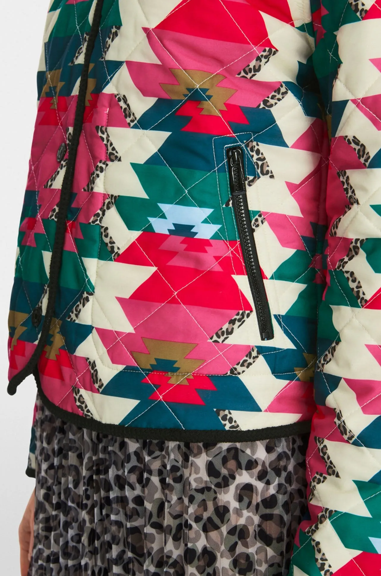 Marc Cain - Reversible Quilted Jacket with Print