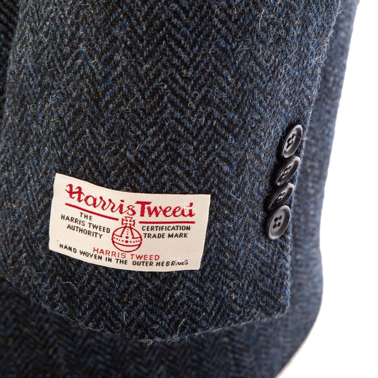 Men's Harris Tweed Cameron Coat  Blue Herringbone