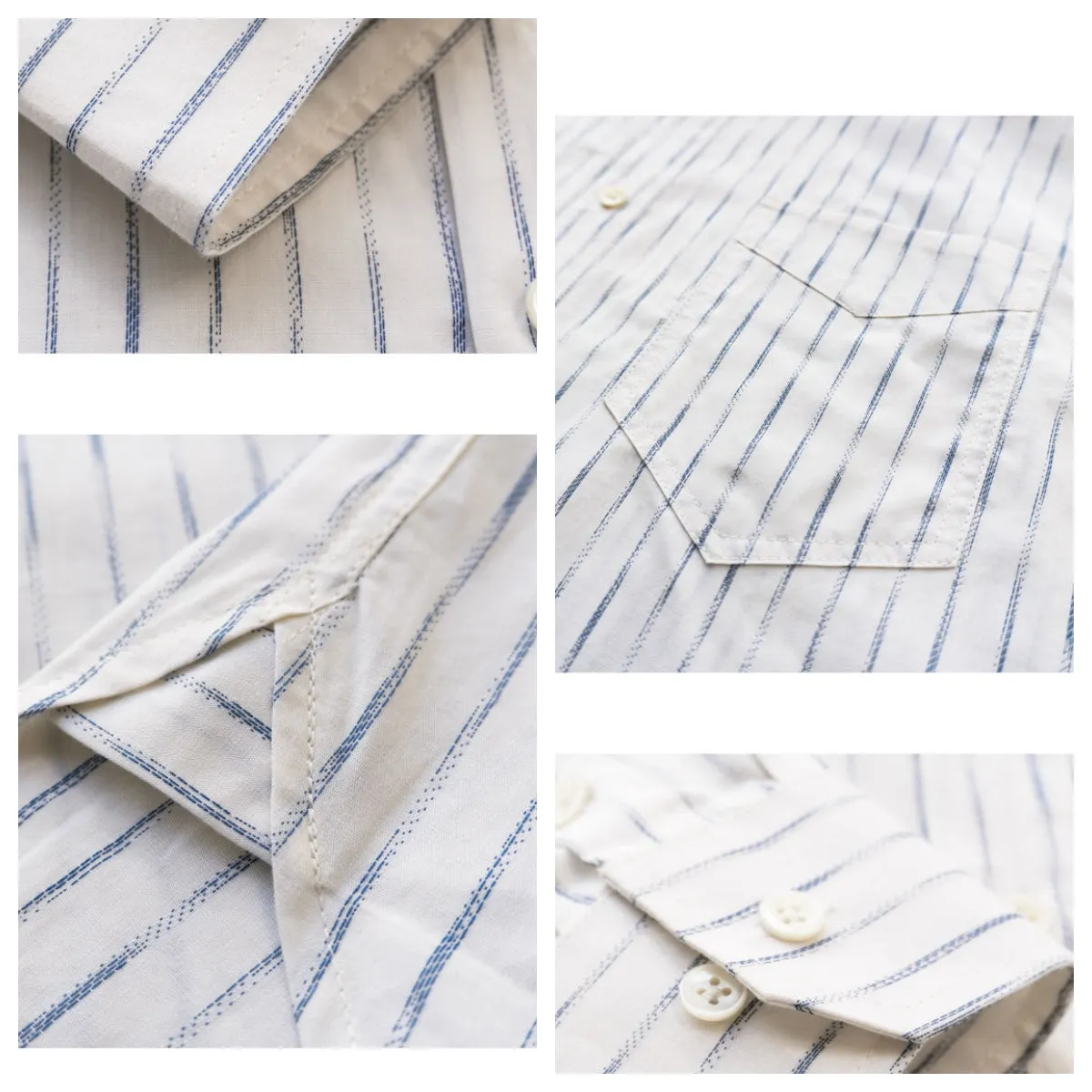 Men's Jacquard Striped Pointed Collar Shirt