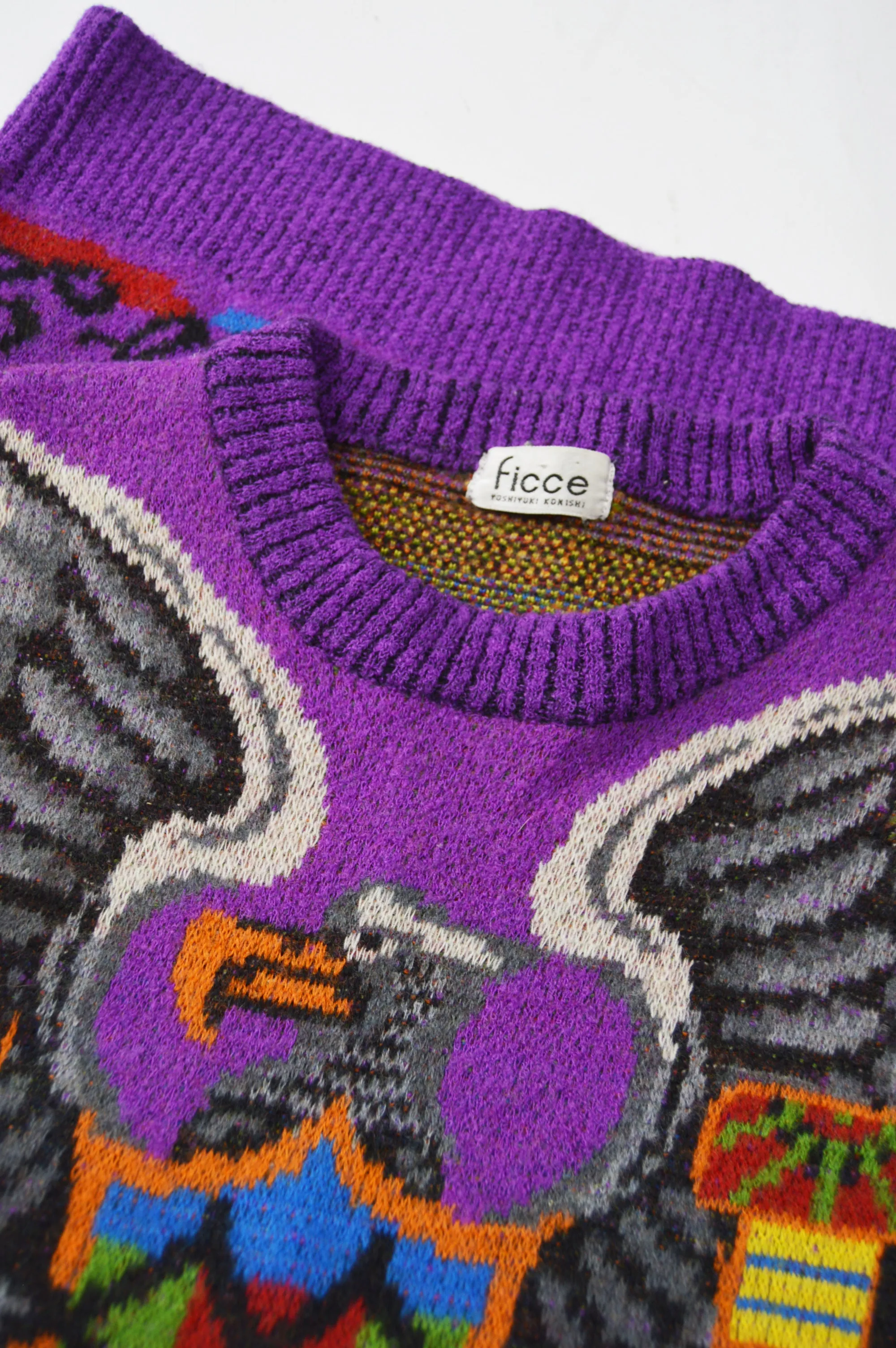 Men's Vintage Purple Eagle Knit Jumper, 1980s