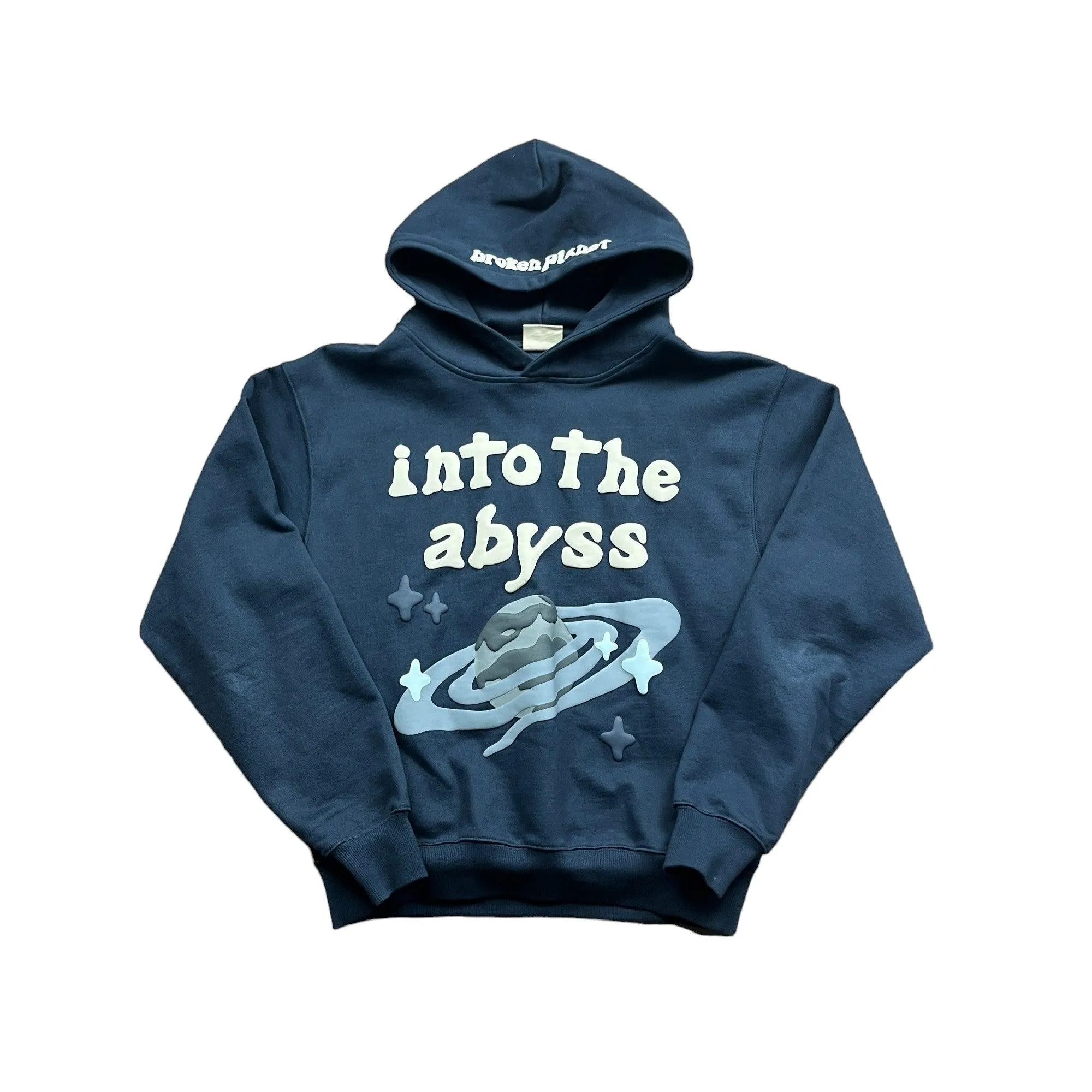 Navy Blue Broken Planet Market (BPM) Into The Abyss Hoodie - Small