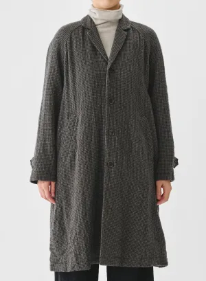 Pas De Calais - Wool Gauze Houndstooth Coat Beige