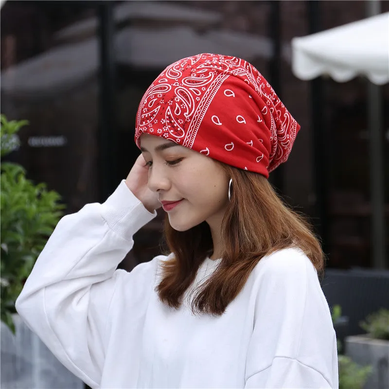 Pullover hat ethnic style bag head hat pile hat dual-purpose bib