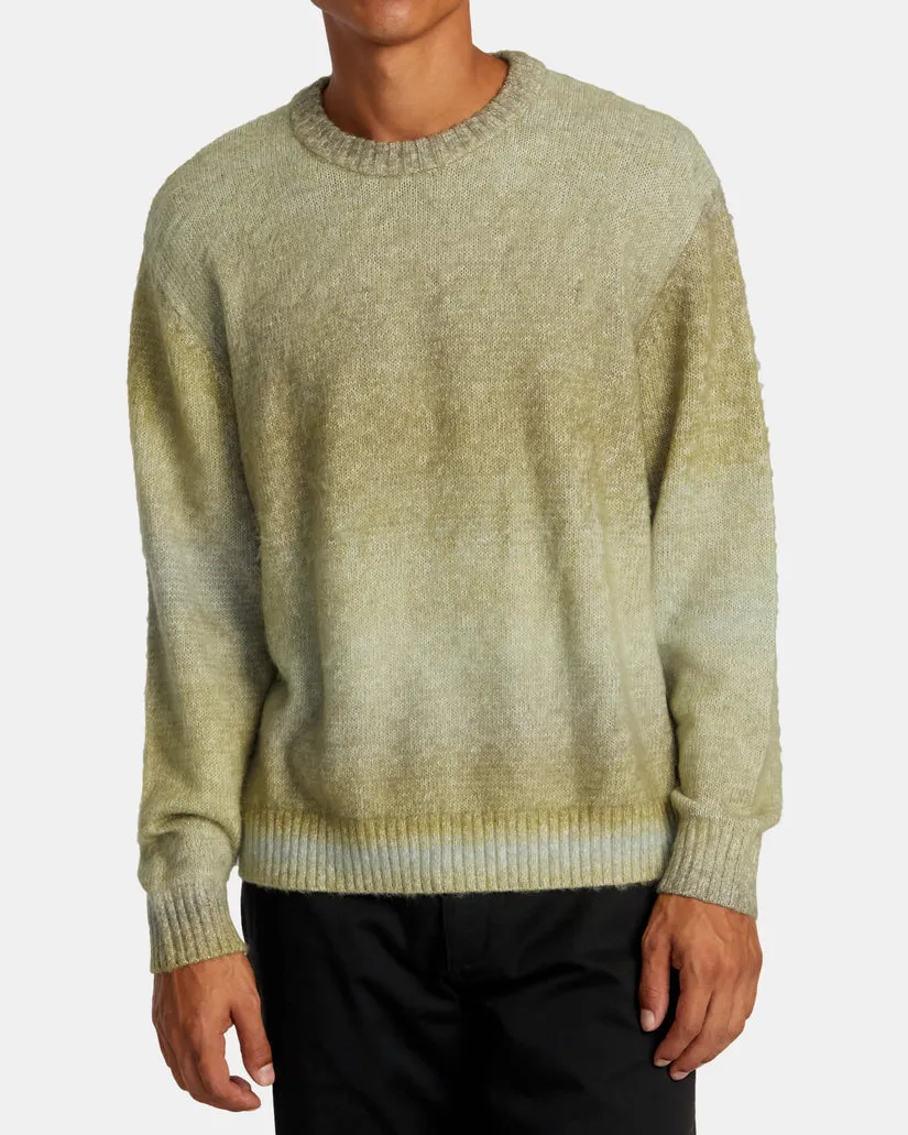 RVCA INO FAUXHAIR SWEATER - GREEN OMBRE