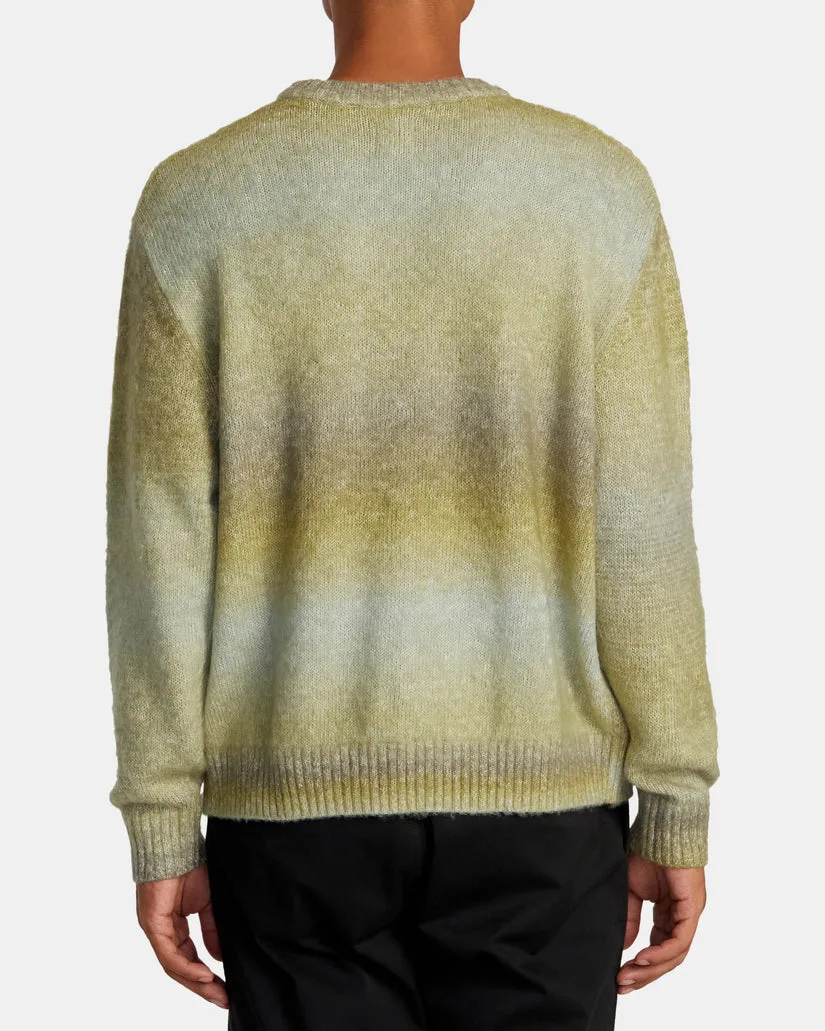 RVCA INO FAUXHAIR SWEATER - GREEN OMBRE