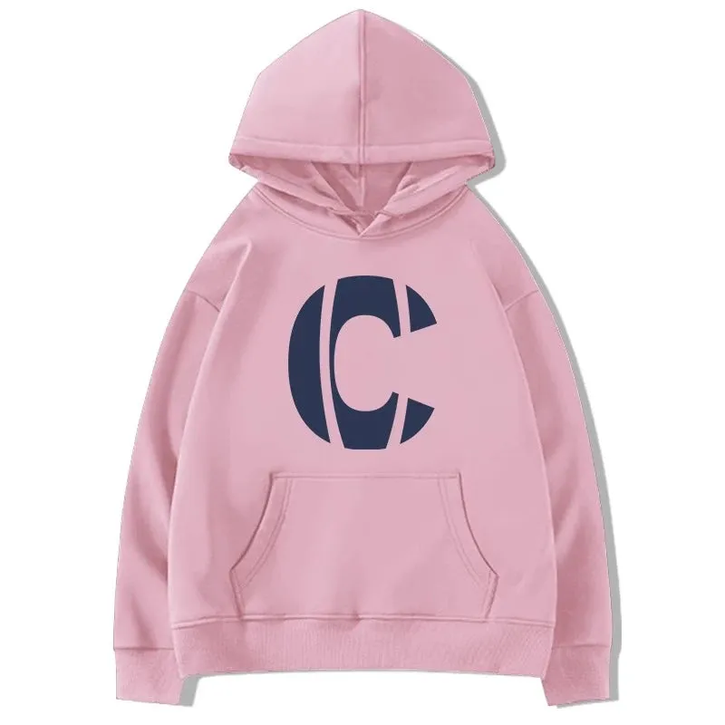 Simple Letter Printing Hooded Drawstring Loose Women Hoodies Winter New Solid Color Basic Casual Fashion Female Hoodies