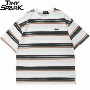 Streetwear Striped Print T-Shirt